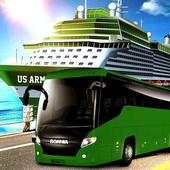 US Army bus Driving : Tourist Off Road city Coach 1.3