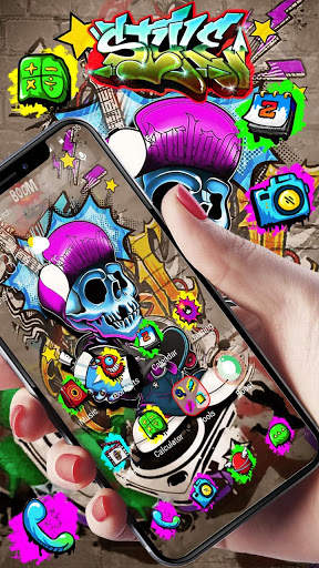 Graffiti Hip Hop Skull APUS Launcher Theme screenshot 2
