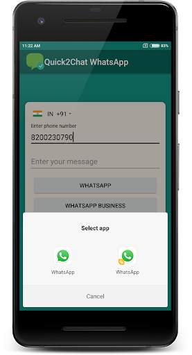 Quick2Chat - Chat with Unsaved Contact on WhatsApp screenshot 3