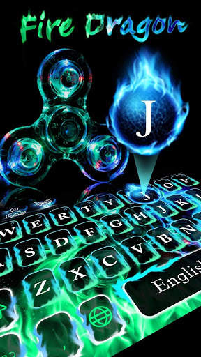 Flame Dragon Fidget Spinner Keyboard Theme screenshot 1