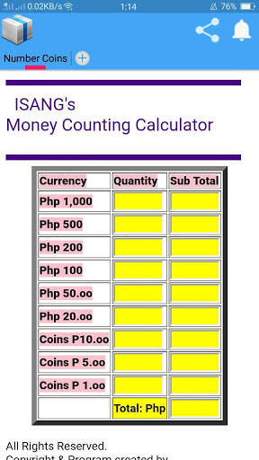 Money Counter Calculator स्क्रीनशॉट 1