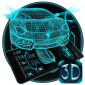 3D Neon Car Blue Theme 1.1.3