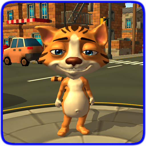 Talking running Casper Cat 3D icon