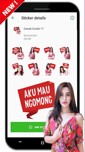 Stiker Cewek Cantik Indo WAStickerApps screenshot 8