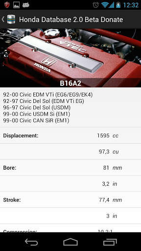 HONDAtabase screenshot 3