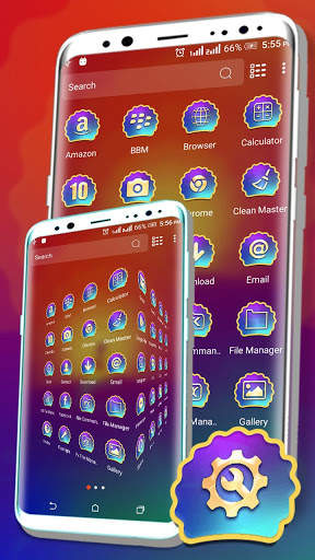 Peacock Rainbow Gradient Launcher Theme screenshot 2