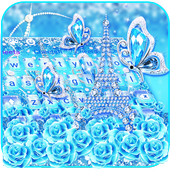 ikon Turquoise Diamond Butterfly Keyboard Theme