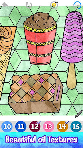 Ice Cream Paint by Numbers - Food Coloring Pages 6 تصوير الشاشة