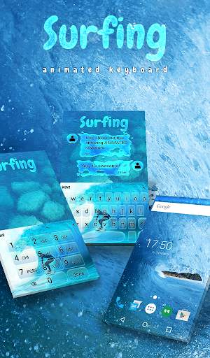 Surfing Animated Keyboard   Live Wallpaper screenshot 1
