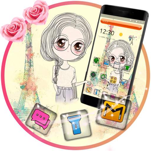 Cute cartoon girl theme 1.1.3