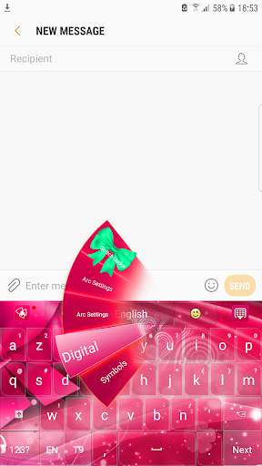 Pink Glow Ribbon Keyboard 🎀 screenshot 2
