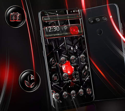Dark Red Black Launcher Theme😍 screenshot 1