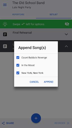 band music setlist screenshot 4