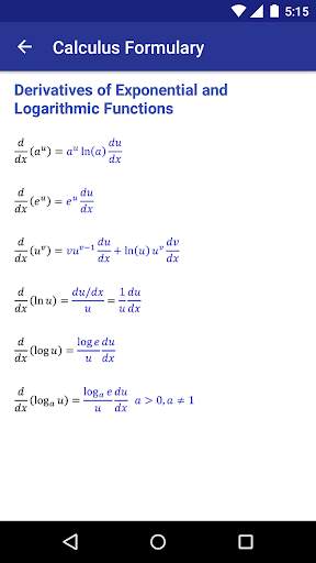 Calculus Formulary screenshot 5