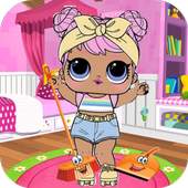 Princess Dolls Pink Cleaning 3