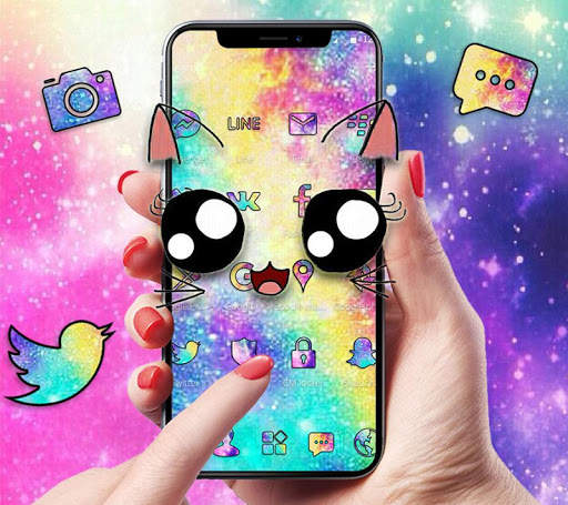 Galaxy Cute Kitty Sparkle Theme screenshot 4