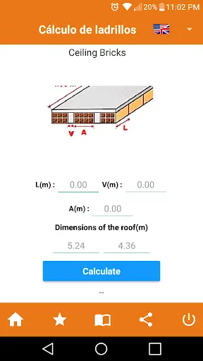 Calcular ladrillos para muro y techo screenshot 3
