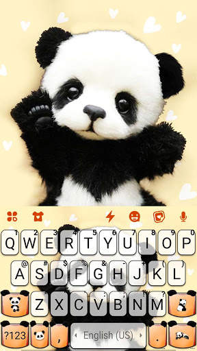 Cute Baby Panda 2 Keyboard Background screenshot 6
