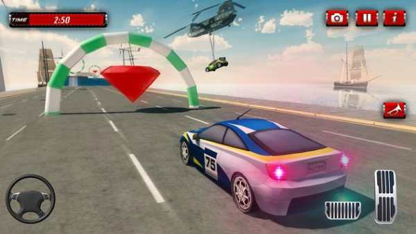 Falling Car Vs Driving Car: Muscle Car Drag Racing screenshot 2