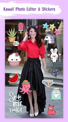 Cute Stickers for Photos : kawaii photo editor screenshot 1