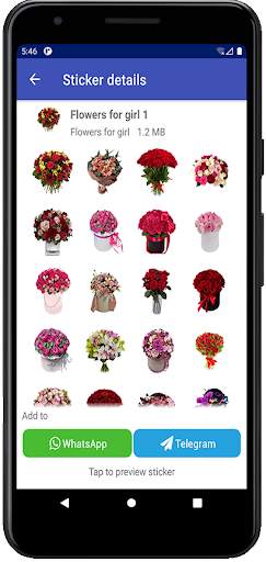 Flower stickers for Girl for WhatsApp and Telegram screenshot 2