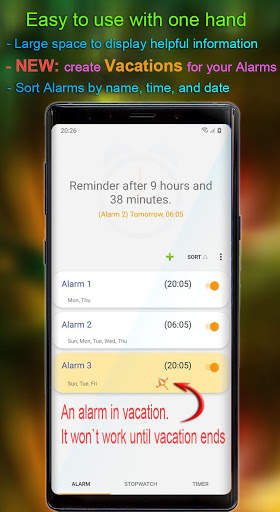 Vacation clock (with Widget) screenshot 1