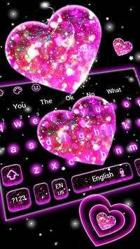 Pink Neon Love Keyboard 2 تصوير الشاشة