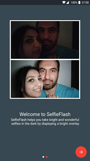 Selfie Flash - bright pictures in any camera app screenshot 1