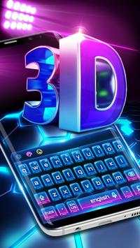 3D blue tech dimensional Keyboard screenshot 1