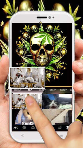 Gold Weed Skull Klavye Teması screenshot 4