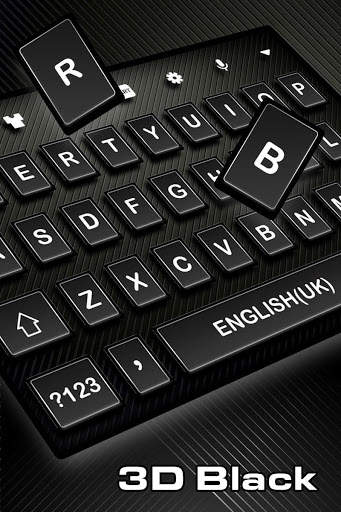 3D Black Keyboard Theme screenshot 1