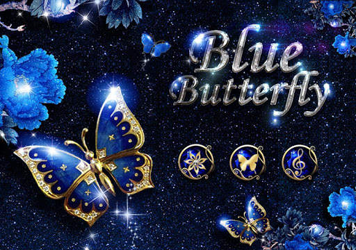 Shiny Blue Butterfly Theme screenshot 2