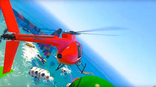 Super Hero Flying Helicopter Stunt Racing Games screenshot 6