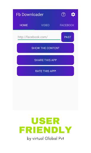 fb  video downloader by link  &  with login - 2020 screenshot 1