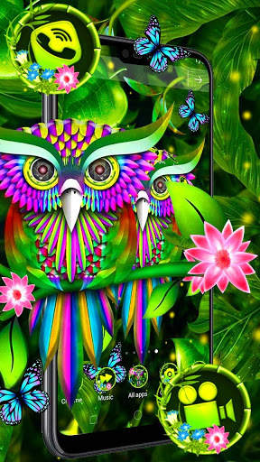 3D Cute Owl Parallax Launcher Theme 🌸 screenshot 4