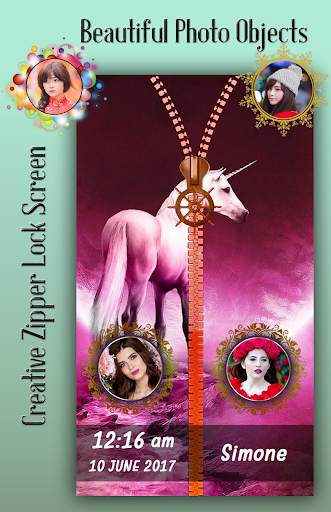 Unicorn Zipper Lock Screen screenshot 3