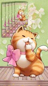 Pink Bow Orange Cat Theme screenshot 1