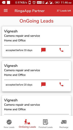 Ringa App Partner स्क्रीनशॉट 3