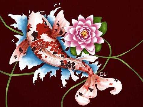 Koi Fish Art HD Wallpaper screenshot 1