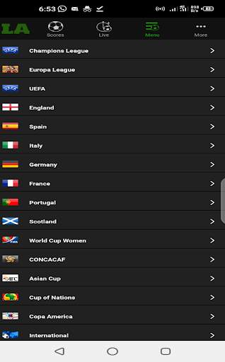 LiveScores App 2 تصوير الشاشة