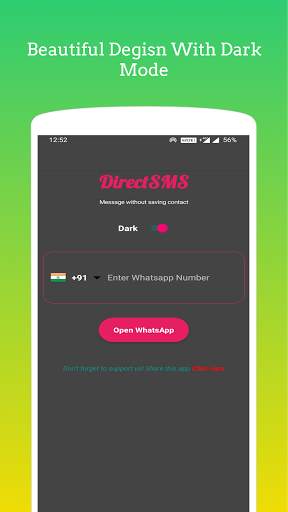 DirectSMS - Send whatsapp message without contact screenshot 2