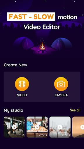 Video speed: Fast, Slow motion video editor screenshot 1