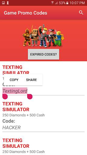 RoCodes - Roblox Music & Game Codes screenshot 2