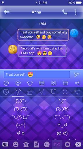 Purple Emoji Keyboard Wallpaper screenshot 7