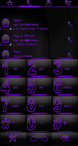 THEME SWIPE DIALER SPETRA PURPLE GLASS screenshot 1