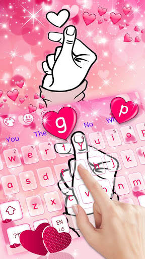 Beautiful Pink Love Heart Keyboard Theme screenshot 3