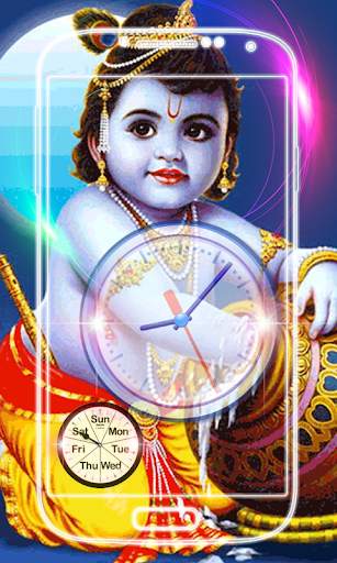 Krishna Clock Live Wallpaper screenshot 8