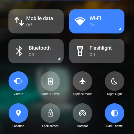 ikon Power Shade: Panel Notifikasi