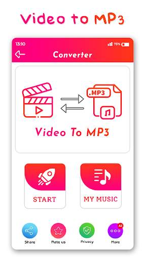 Video to MP3 Converter - mp3 cutter screenshot 1