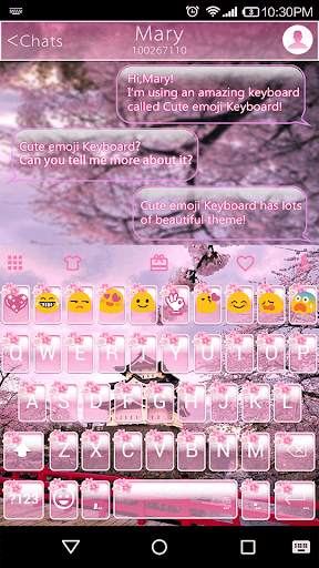 Pink Flower Emoji Keyboard स्क्रीनशॉट 1